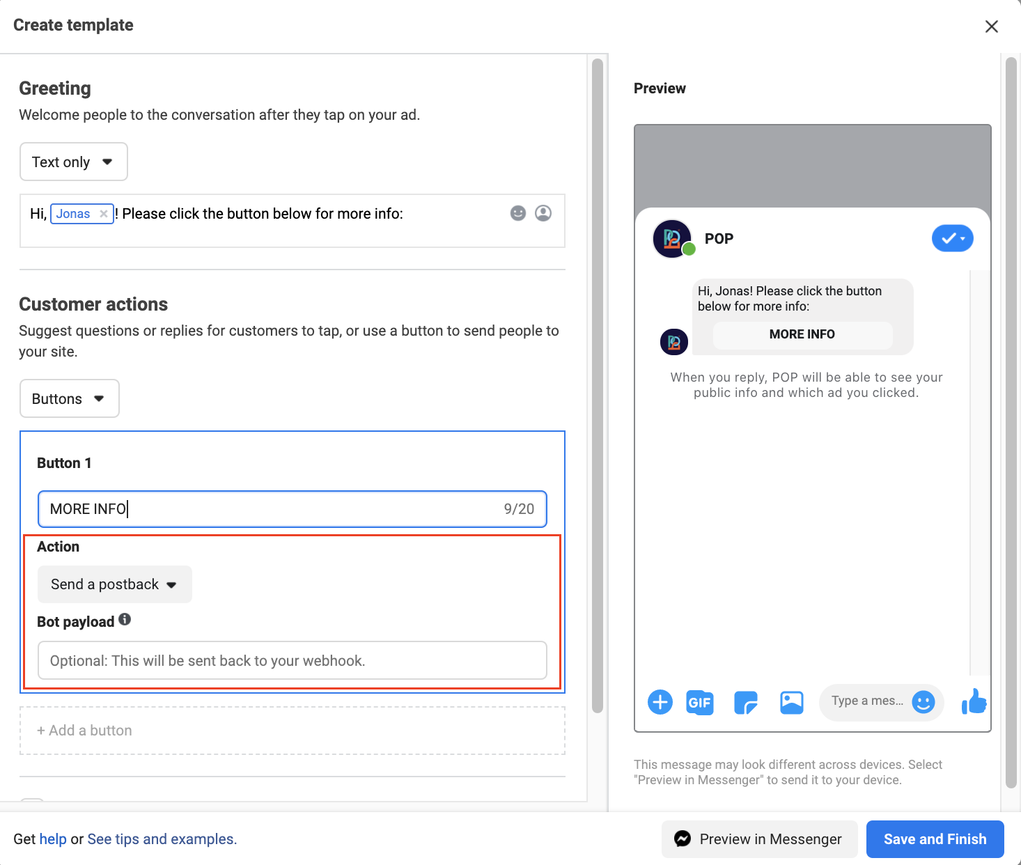 Selecting-a-button-as-suggested-customer-action-and-connecting-your-bot